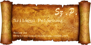 Szilágyi Pelágiusz névjegykártya